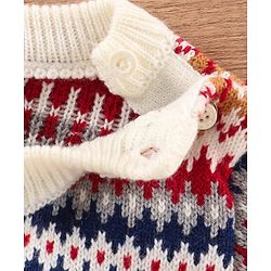 Babyhug Full Sleeves Intarsia Jacquard Pullover Sweater - Multicolour