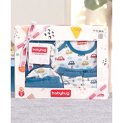 Babyhug Clothing Gift Set Car Print Pack of 6 - Blue