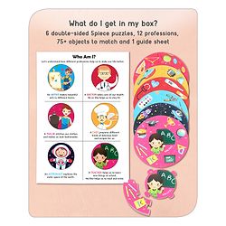 Babyhug 30 Pcs Jigsaw Puzzle| 6 in 1 Double Side Montessori Learning and Educational Puzzles with 12 Professions for 2-4 Years Kids| Improves Motor Skills and Hand Eye Co-ordination| Gifting Toy| BIS Certified