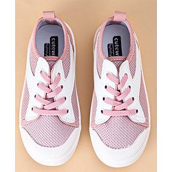 Cute Walk by Babyhug Lace Up Casual Shoes Solid- Pink