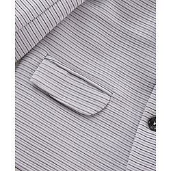 Babyhug Party Wear Full Sleeves Striped Blazer - Grey