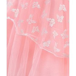 Babyhug Sleeveless Party Wear Shimmered Frock - Peach