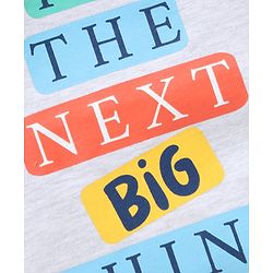 Babyhug Cotton Half Sleeves Night Suit Text & Stars Print- White & Blue