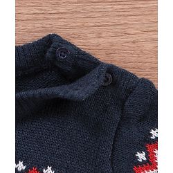Babyhug Full Sleeves Sweater Placement Design- Blue