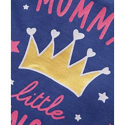 Babyhug Half Sleeves Top & Shorts Crown Print - Blue Pink
