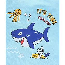 Babyhug Half Sleeves Cotton Shorts Set Shark Printed - Blue