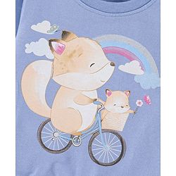 Babyhug Full Sleeves Cotton Knit Sweatshirt With Graphics - Blue