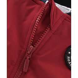Babyhug Full Sleeves Bomber Jacket Color Block - Red