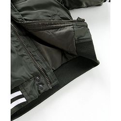 Babyhug Full Sleeves Hooded Solid Color Fashion Heavy Winter Jacket - Olive Green