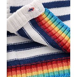 Babyhug 100% Organic Cotton Full Sleeves Sweater Striped - Multicolour