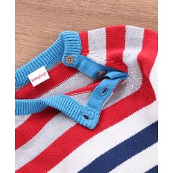Babyhug 100% Organic Cotton Full Sleeves Striped Pullover - Multicolor