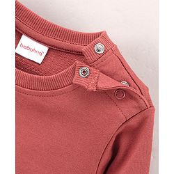 Babyhug Full Sleeves Knit Sweatshirt Deer & Sequin Applique - Brown