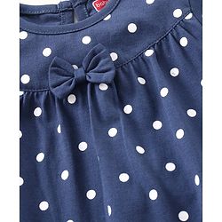 Babyhug Half Sleeves Top & Shorts Set Polka Print - Navy Blue