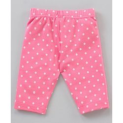 Babyhug Cotton Knit Three Fourth Length Leggings Solid & Multi Print Pack of 3 - Multicolour
