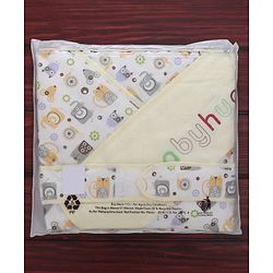 Babyhug Hooded Wrapper Animal Print - Yellow
