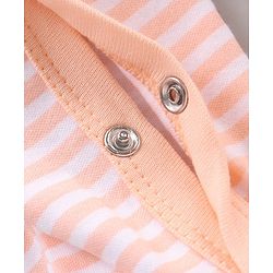 Babyhug Cotton Knit Full Sleeves Sleepsuit Striped - Pink
