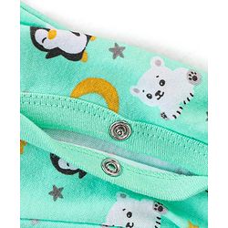 Babyhug Full Sleeves Footed Sleepsuit Penguin Print - Green