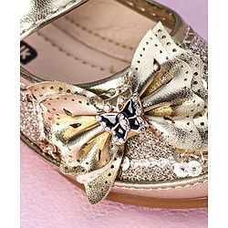 Cute Walk by Babyhug Sandals Bow Applique- Gold