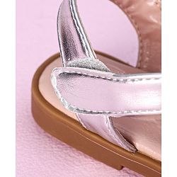 Cute Walk by Babyhug Sandals Glittered Heart Applique - Silver