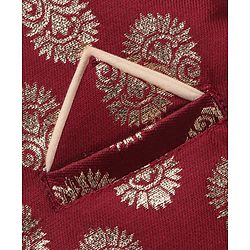Babyhug Full Sleeves Kurta & Dhoti With Jacket Embroidery Detailing - Cream Maroon