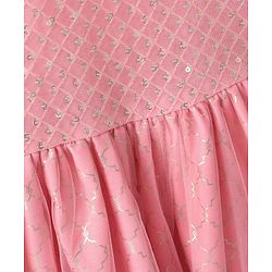 Babyhug Sleeveless Printed Ethnic Dress- Pink