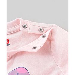 Babyhug 100% Cotton Full Sleeves Night Suit Dino Print - Pink