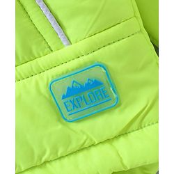Babyhug Woven Full Sleeves Winter Jacket Solid - Lime