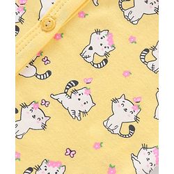 Babyhug 100% Cotton Half Sleeves Striped & Cat Printed Vest Pack Of 3 - Multicolour