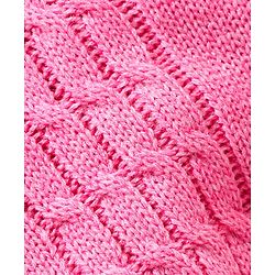 Babyhug Full Sleeves Baby Sweater Set With Cap Bunny Patch- Pink