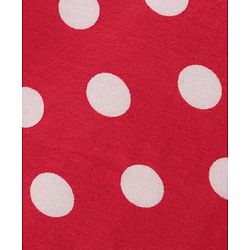 Babyhug Cotton Knit Short Sleeves Polka Dots Print Baby Gown - Red