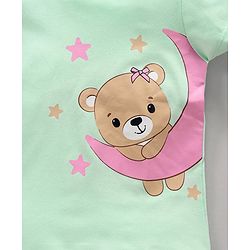 Babyhug Cotton Half Sleeves Night Suit Bear Print - Blue