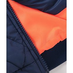 Babyhug Full Sleeves Padded Jacket Solid Colour - Navy