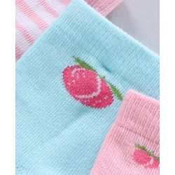 Cute Walk by Babyhug Ankle Length Anti-Bacterial Socks Multi Pattern Pack Of 3 - Multicolor