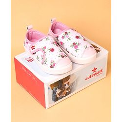 Cute Walk by Babyhug Casual Shoes Floral Print - Light Pink