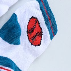 Cutewalk By Babyhug Anti Bacterial Ankle Length Ball Print Socks Pack Of 3 - Blue & White