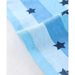 Babyhug Cotton Knit Full Sleeves Night Suit Star Print - Blue