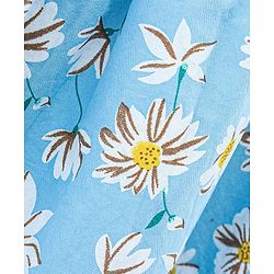 Babyhug 100% Cotton One Shoulder Frock Floral Print - Blue