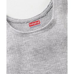 Babyhug Sleeveless Thermal Vests Solid - Light Grey