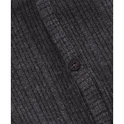 Babyhug Full Sleeves Front Open Thermal Vest Solid- Dark Grey