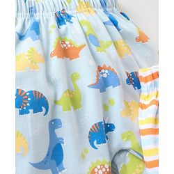 Babyhug Full Length Diaper Leggings Stripes & Dino Print Pack Of 3 - Multicolor
