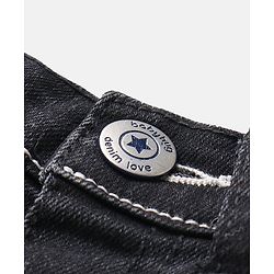 Babyhug Cotton Stretch Length Washed Denim Jeans - Black