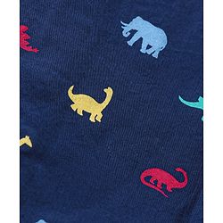 Babyhug Cotton Knit Half Sleeves Shirt And Short Set Animals Print - Navy AOP Grey