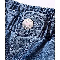 Babyhug Denim Full Length Stretchable Jeggings Solid Color - Blue