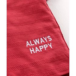 Babyhug Half Sleeves Polo T-Shirt Text Embroidery - Maroon