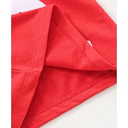 Babyhug Cotton Full Sleeves Winterwear T-Shirt with Bear Applique & Tipping at Cuff- Red