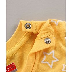 Babyhug Full Sleeves Night Suit Star Print - Yellow