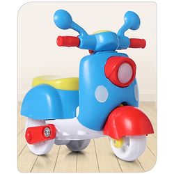 Babyhug Friction Powered Mini Scooter Blue Toy| Push and Go Scooter Toy For Kids| Early Development Motor Skills| Ideal Gift for 3 Years+ Kids| BIS Certified