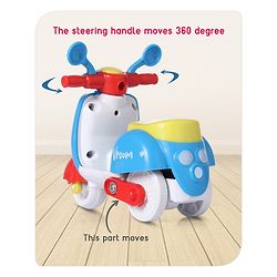 Babyhug Friction Powered Mini Scooter Blue Toy| Push and Go Scooter Toy For Kids| Early Development Motor Skills| Ideal Gift for 3 Years+ Kids| BIS Certified