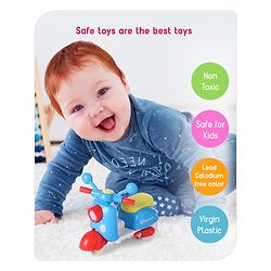 Babyhug Friction Powered Mini Scooter Blue Toy| Push and Go Scooter Toy For Kids| Early Development Motor Skills| Ideal Gift for 3 Years+ Kids| BIS Certified