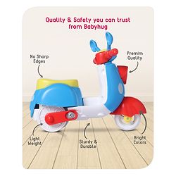 Babyhug Friction Powered Mini Scooter Blue Toy| Push and Go Scooter Toy For Kids| Early Development Motor Skills| Ideal Gift for 3 Years+ Kids| BIS Certified